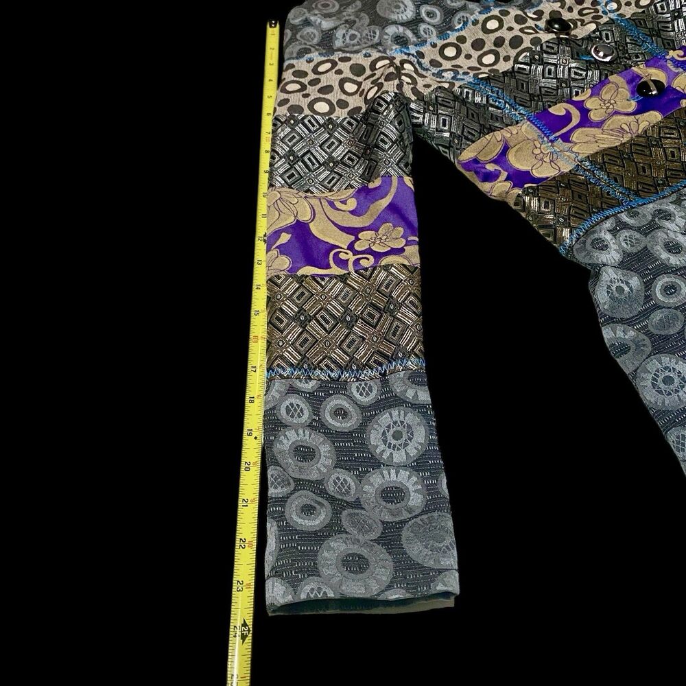 Tapestry Jacquard Patchwork Jacket Coat Boho Fren… - image 8